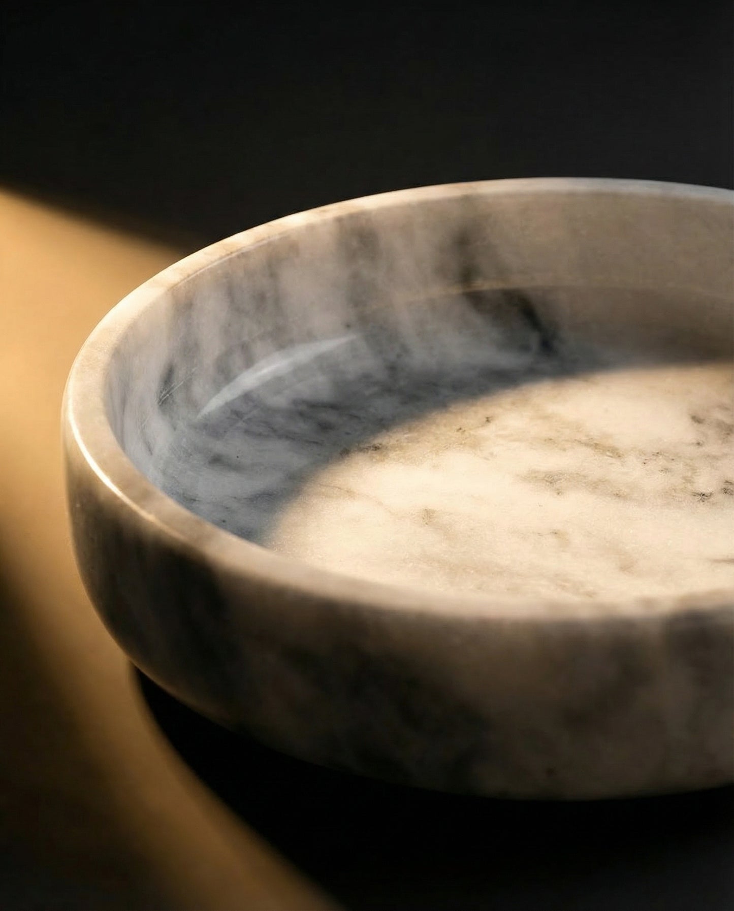 White Grey Marble Bowl