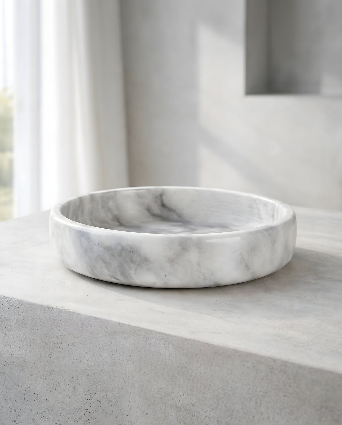 White Grey Marble Bowl
