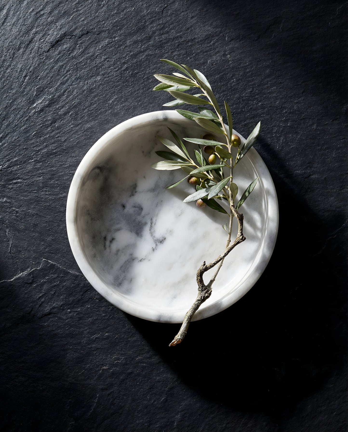 White Grey Marble Bowl